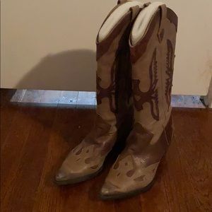 Leather, Western brown REBA Boots (size 8.5 US)